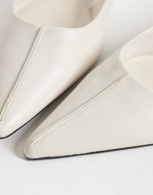 Mango flad slingback-sko i ecru, 3 af 4