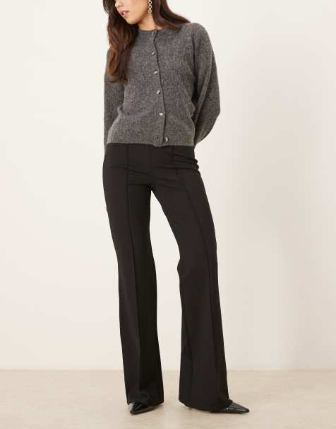 Mango - Flare-broek met naaddetail in zwart - view 1