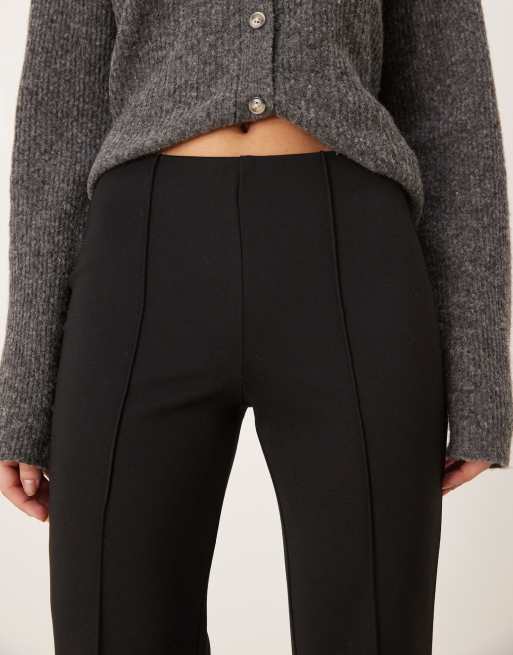 Mango - Flare-broek met naaddetail in zwart, 4 van 5