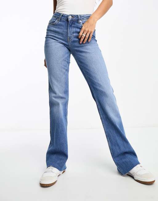 Mango flare jeans in light wash blue | ASOS