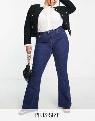 Mango Mango flare leg jeans in blue