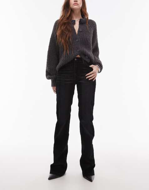 Mango flare leg jeans in dark blue - view 1