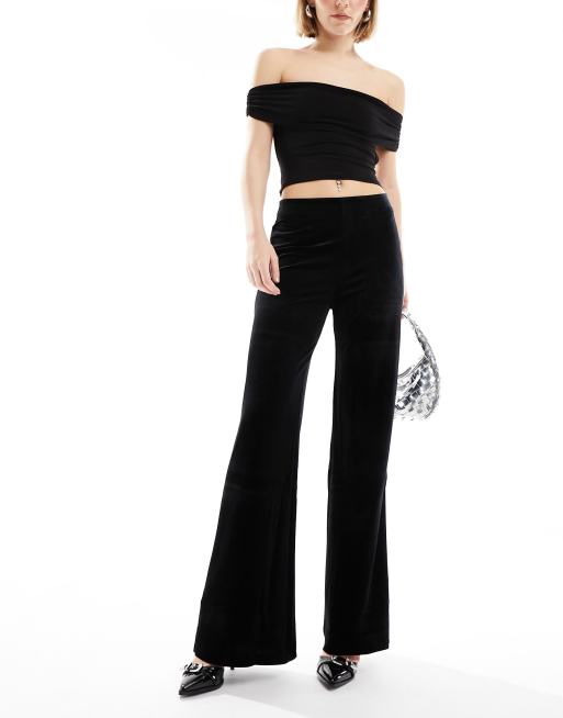 Mango flare trousers in black ASOS