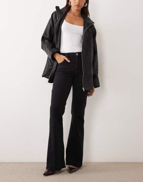 Mango flared jean in black - view 1