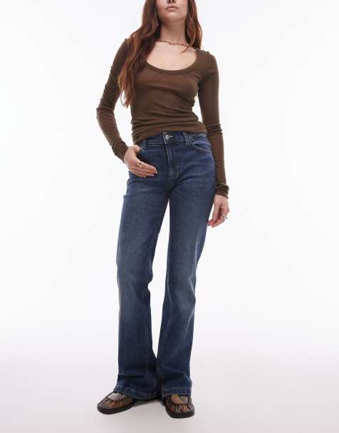 Mango - Flared jeans met lange pasvorm in blauwe wassing - view 1