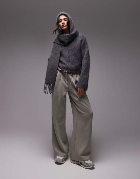 Mango - Flared joggingbroek in lichtgroen - view 1