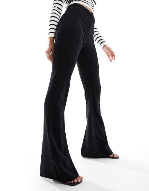 Mango flared leg tailored pants in black