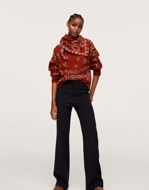 Mango flared pants in black - view 1