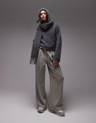 Mango Flared Sweatpants In Green