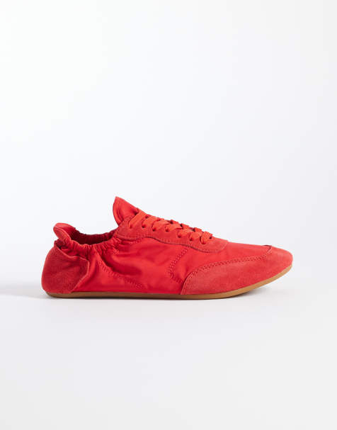 Mango flat sneakers in red - view 1