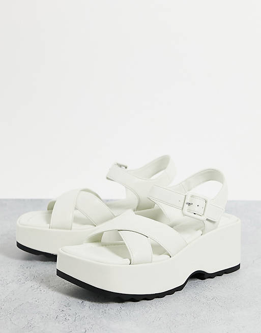 Mango flatform sandal in white