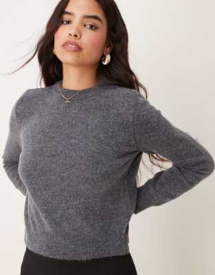 Mango - Flauschiger Pullover in Grau