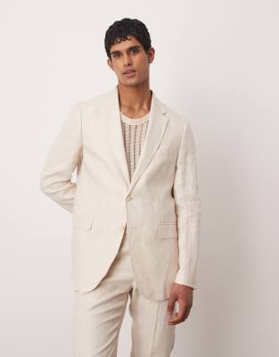 Mango Flax Linen Blazer In Neutral