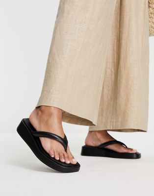 Mango flip flop platform sandal in black