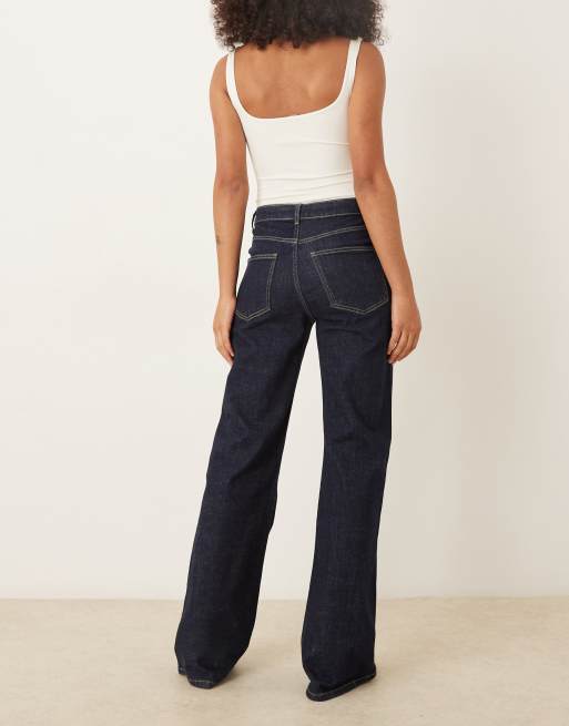 Mango – Flor – Gerade geschnittene Jeans aus 100% Baumwolle in Indigoblau mit Bindedetail, Kombiteil, 2 von 5