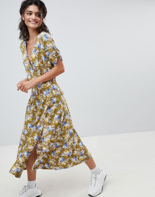 Mango floral midaxi tea dress in multi