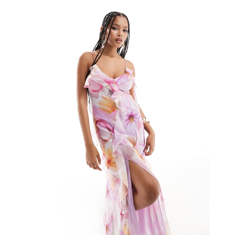 open lace back dress Mango Ruffle Dress main image 0