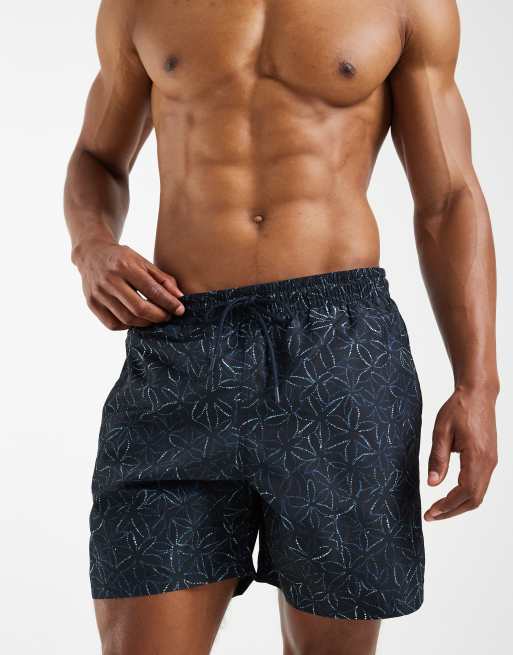 Mango floral print siwm shorts in navy, 2 of 5