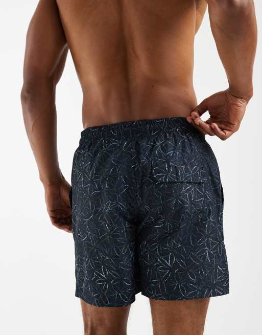 Mango floral print siwm shorts in navy, 3 of 5