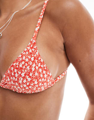 red and white triangle bikini