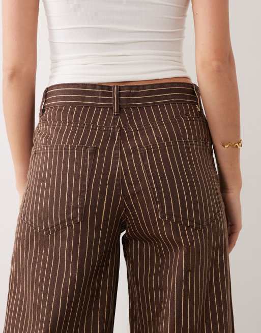 Mango – Florchi – Brunrandiga, raka jeans med 100% bomull, 4 av 5