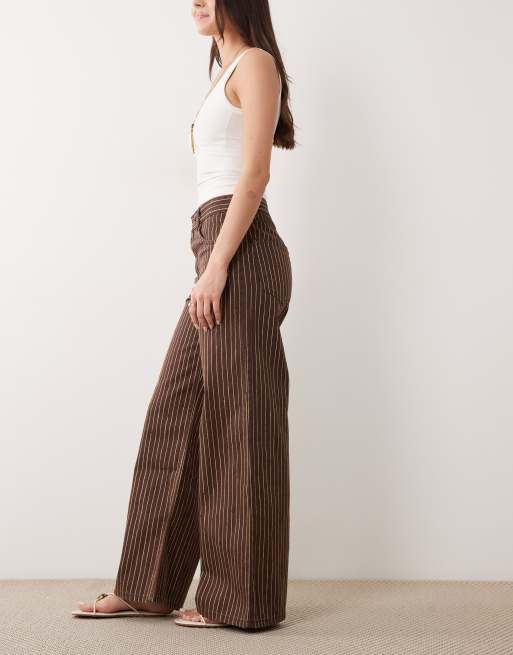 Mango - Florchi - Jean droit 100 % coton à rayures - Marron, 2 de 5