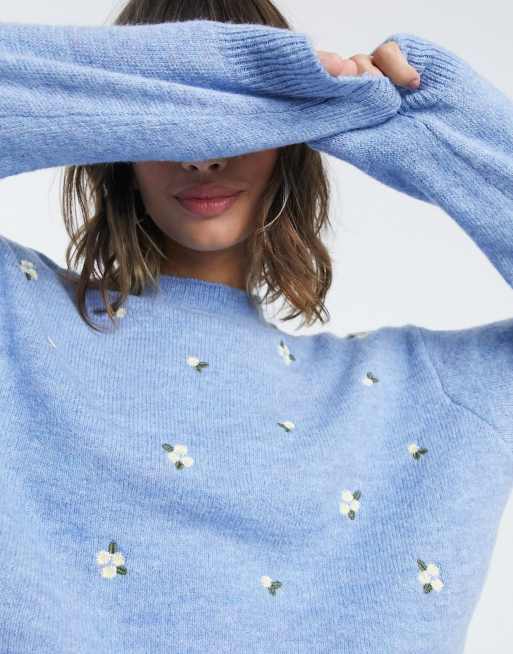 Blue floral store sweater