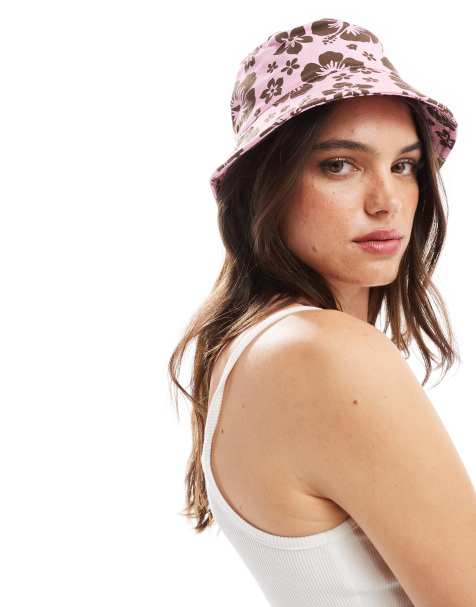 Mango flower print bucket hat in pink - view 1