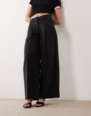 Mango Flowy Tailored Pants In Black
