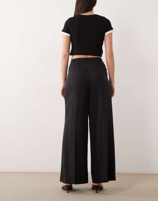 Mango flowy tailored pants in black, 3 of 5