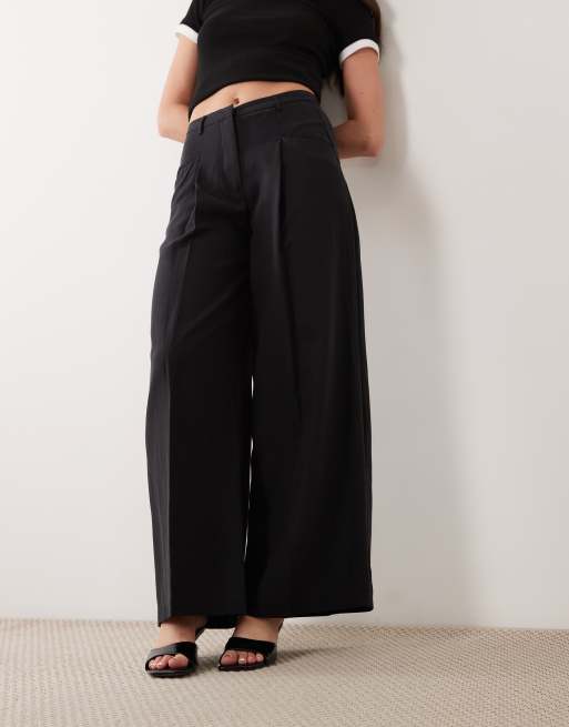 Mango flowy tailored trouser in black, 2 of 5