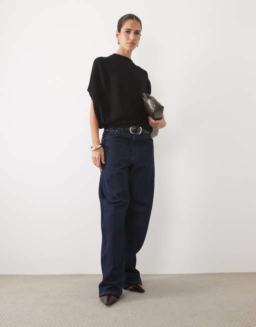 Mango flowy top in black, 3 of 4