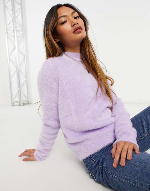 vraag naar maatschappij zeker Mango fluffy sweater in lilac | ASOS