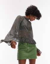 ASOS DESIGN square neck broderie top with ribbon insert in white