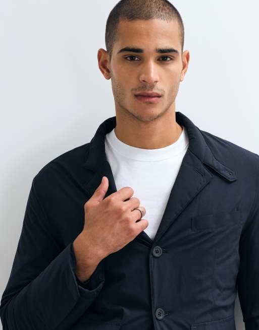 Mango foret jakke med høj hals i navy, 4 af 5