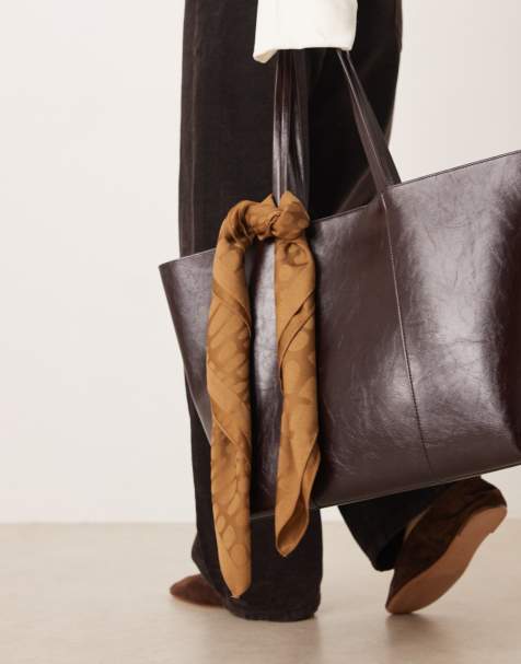 Mango - Foulard de sac à imprimé animal monochrome - Marron - view 1