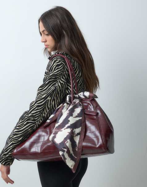 Mango foulard de sac en satin à imprimé zèbre - view 1