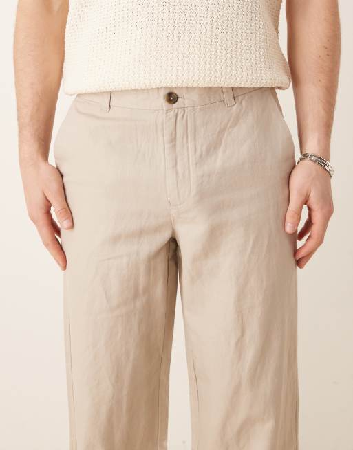 Mango – Fran – Gerade geschnittene Hose in Beige aus Leinenmix, 2 von 5