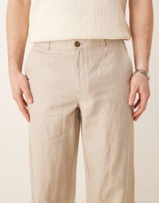 Mango Fran Linen Blend Straight Leg Pants