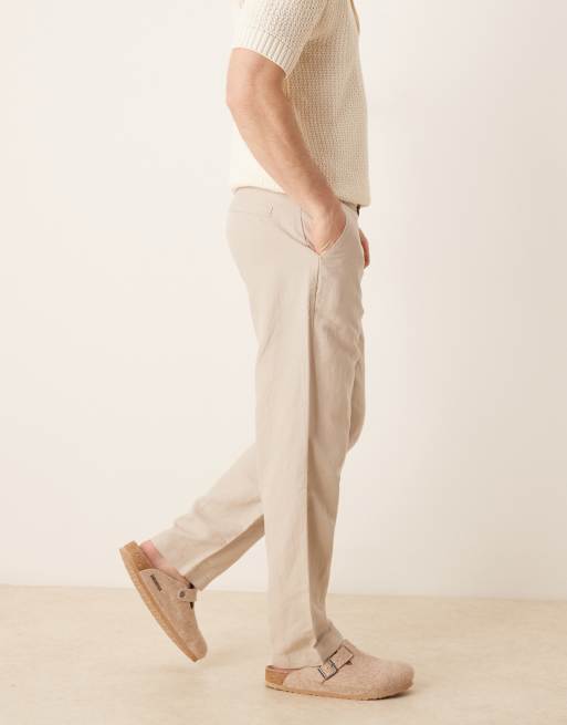 Mango - Fran - Pantalon droit en lin mélangé - Beige, 3 de 5
