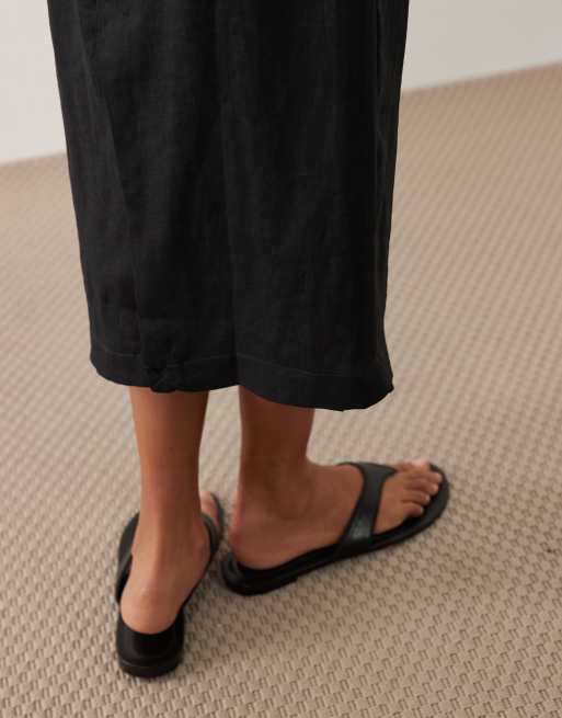 Mango Fred 100% linen midi skirt co-ord in black, 5 of 5