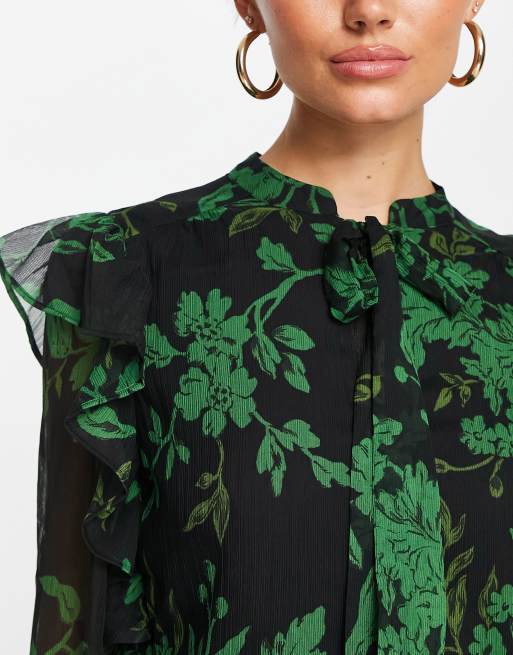 Green best sale chiffon blouse