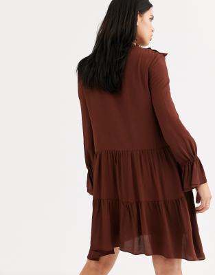 rust smock dress