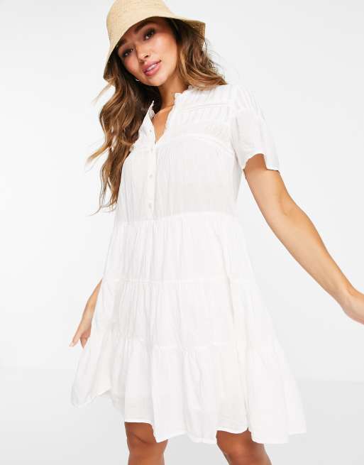 Mango white shop dress with buttons