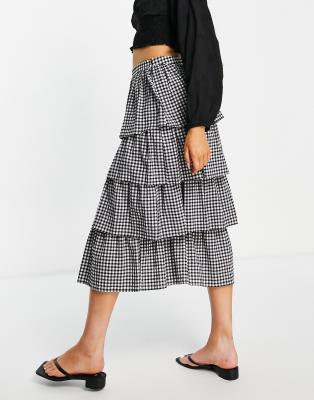 mango gingham skirt