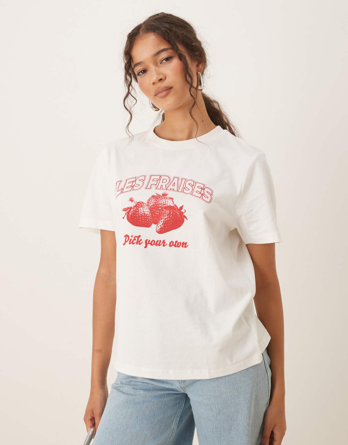Mango fruit print t-shirt in white