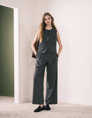 Mango Gabo Tailored Relaxed Pants In Gray