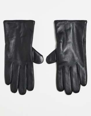 Mango - Gants en cuir - Noir