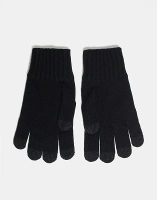 Mango - Gants en laine mélangée - Noir