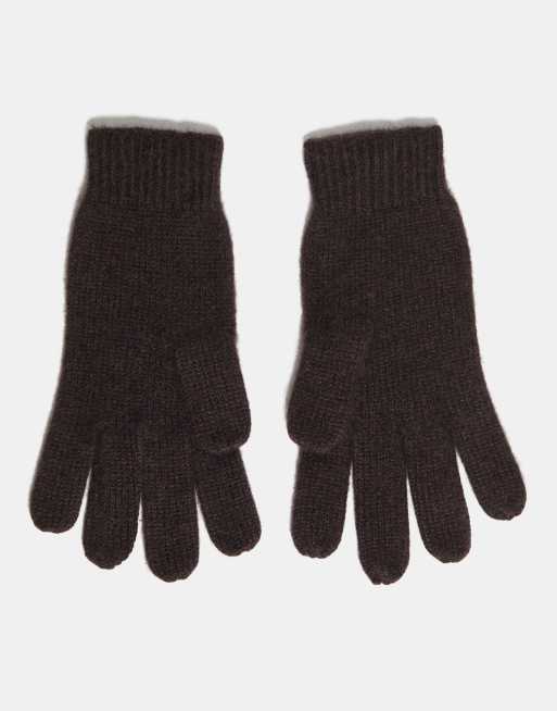 Mango - Gants - Marron foncé